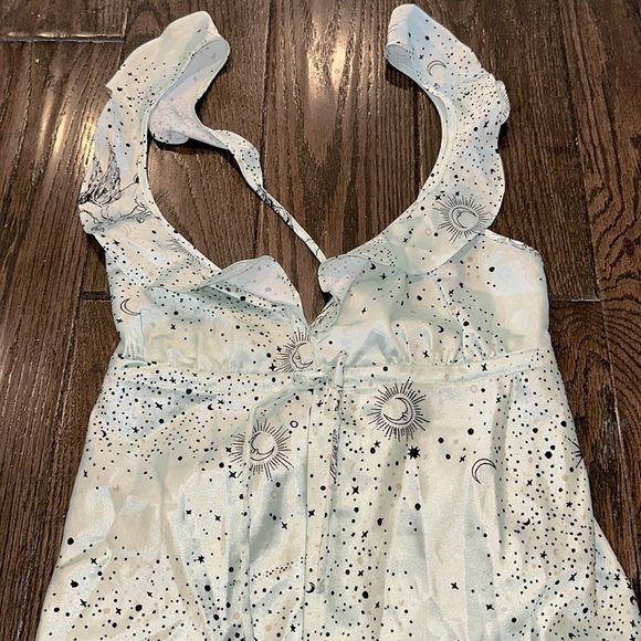Victorias Secret green misty jade starry night celestial romper size small - Picture 6 of 12